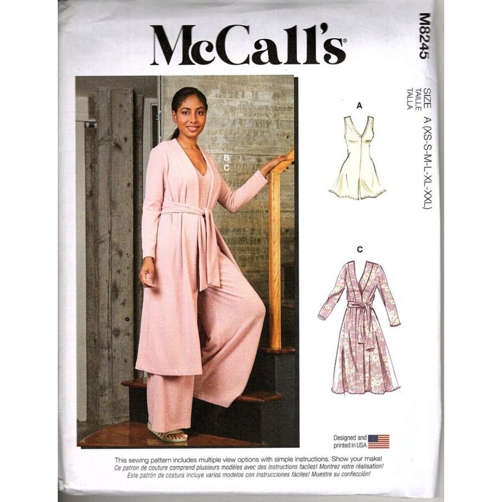 McCall's M8245 Misses XS to XXL Robe, Jumpsuit and Rompers Uncut Sewing Pattern